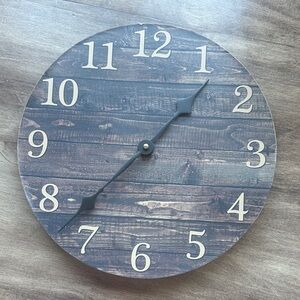 🕕 Wall Clock - Dark Brown Rustic Pattern on Vinyl LP Record ♻️